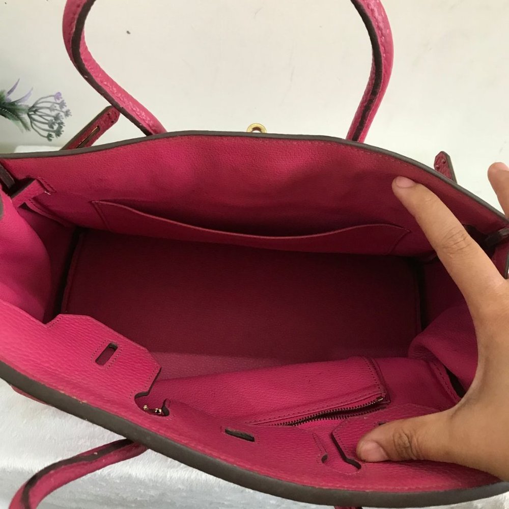 Hermes Birkin Handbag Rose Pourpre Togo With Gold Hardware 32 Pink - Picture 9 of 12